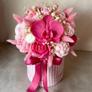 buket od svijeca pink orchid